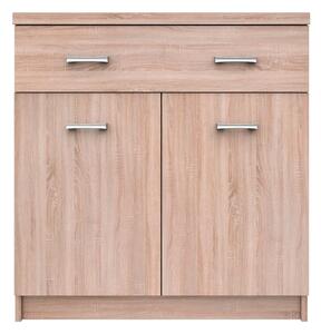 Comoda TOP MIX, stejar sonoma, PAL laminat, cu 2 usi si un sertar, 80x