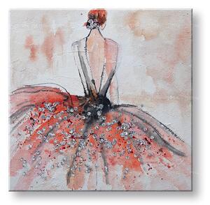 Tablou pictat manual FEMEIE 1 parte - 60x60 cm - 60×60 cm / Clasic 2 cm
