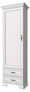 Dulap TIFFANY (Tiffy), alb vintage, PAL, cu o usa si 2 sertare, 69x40x