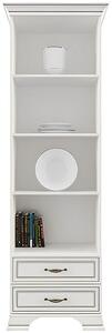Biblioteca TIFFANY (Tiffy), alb vintage, PAL, 69x40x212 cm