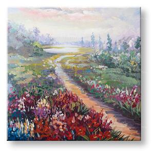 Tablou pictat manual LUKE 1 parte 70x70 cm - 70×70 cm / Clasic 2 cm
