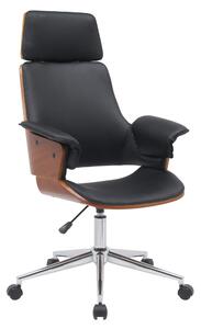 KONDELA Scaun birou, negru / nuc, HEKTOR