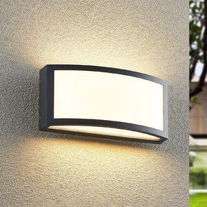 Lindby Jakari LED lampă de perete pentru exterior, unghiulară, albă, Negru, Metal, Modern