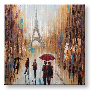 Tablou pictat manual PARIS 1 parte 70x70 cm - 70×70 cm / Clasic 2 cm