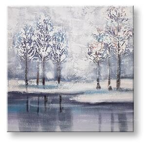 Tablou pictat manual COPACI 1 parte 60x60 cm - 60×60 cm / Clasic 2 cm