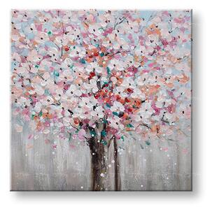 Tablou pictat manual TREE 1 parte 60x60 cm - 60×60 cm / Klasický 2 cm