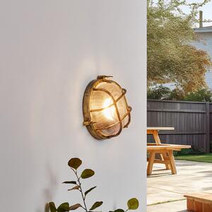 Lindby lampă de perete pentru exterior Daaje, aurie, Ø 26 cm, aluminiu