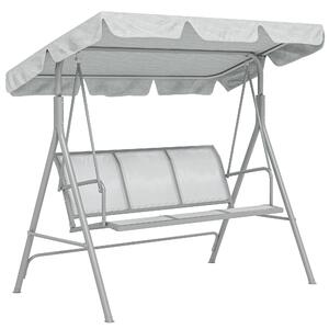 Balansoar de grădină 3 locuri Hollywoodschaukel cu acoperiș din metal gri+argintiu 170 x 110 x 153 cm | Aosom Romania
