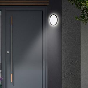 Telefunken Aplică cu LED pentru exterior Nizza, Ø 28cm, negru 4.000K, Negru, Plastic, Modern