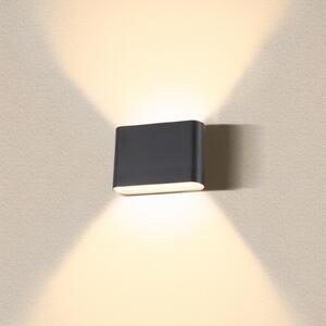 SLV Oval Lampă de perete exterior up/down CCT 13,5 cm negru, Negru, Metal, Modern