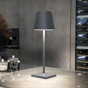 Zafferano Poldina L Desk Lampă de masă cu baterie IP54 gri, reglabil, Gri, Camera de zi / sufragerie, Metal, Modern