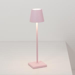 Zafferano Lampă cu acumulator Poldina micro IP65 roz, reglabil, Roz / Rosé, Aluminiu, Modern