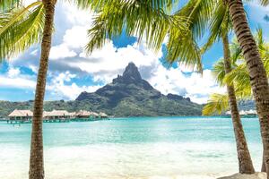 Fototapetă vlies vedere asupra bora bora 375 x 250 cm
