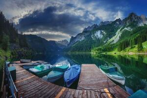 Fototapetă vlies lacul gosausee 375 x 250 cm