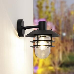Lindby Meliora lampă de perete pentru exterior, negru, fier, IP44, E27