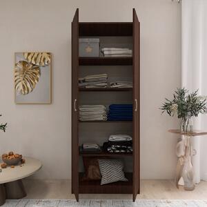 Dulap cu 2 Usi si 4 Rafturi de Depozitare, 200x80x40 cm, Culoare Wenge din Pal de 18mm