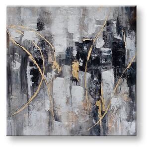 Tablou pictat manual ABSTRACT 1 parte 80x80 cm - 80×80 cm / Klasický 2 cm