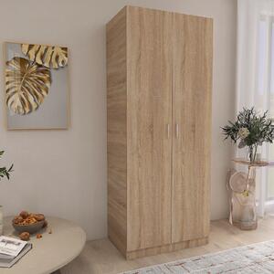 Dulap cu 2 Usi si 4 Rafturi de Depozitare, 200x80x40 cm, Culoare Sonoma din Pal de 18mm