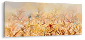 Tablou - Frunze în culori de toamnă, pictură în ulei (120x50 cm)