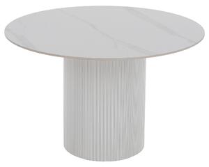 KONDELA Masă de sufragerie, marmură albă/MDF, diametru 120 cm, MAHIR TIP 1