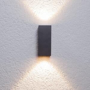 Lucande LED lampă de perete pentru exterior Tavi, înălțime 15 cm, negru, Negru, Metal, Modern