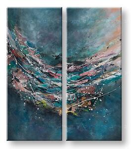 Tablou pictat manual ABSTRACT 2 părți - 100x120 cm - Clasic 2 cm