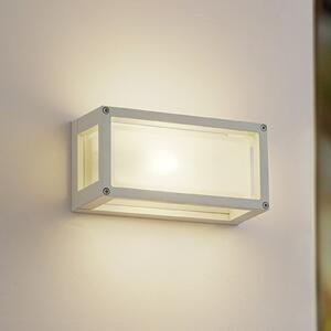 Lucande Lampă de exterior Aurelien, alb, sticlă, 12,5 cm, IP54, reglabil, Alb, Aluminiu, Modern