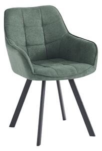 KONDELA Scaun de design, Velvet verde/negru, PETIN