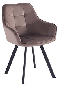 KONDELA Scaun de design, gri-maronie Velvet/negru, PETIN