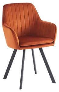 KONDELA Scaun de design, ţesătură Velvet teracot, AURIL