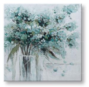 Tablou pictat manual FLORI IN A VASE 1-parte 70x70 cm - 70×70 cm / Klasický 2 cm
