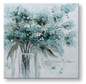 Tablou pictat manual FLORI IN A VASE 1-parte 70x70 cm - 70×70 cm / Klasický 2 cm
