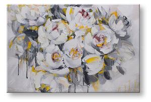 Tablou pictat manual FLORI 1 parte 90x60 cm - 90×60 cm / Clasic 2 cm