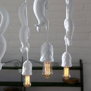 Karman Sherwood e Robin - lampă susp. designer, reglabil, Alb, Camera de zi / sufragerie, Ceramică, Design