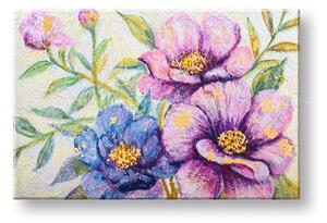 Tablou pictat manual FLORI 1 parte - 90x60 cm - 90×60 cm / Clasic 2 cm