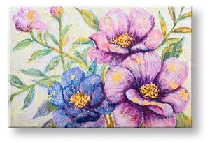 Tablou pictat manual FLORI 1 parte - 90x60 cm - 90×60 cm / Clasic 2 cm