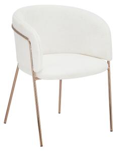 KONDELA Scaun de sufragerie de design, alb Ivory/rose gold roz cromat, ADIMAR