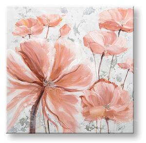 Tablou pictat manual FLORI 1 parte - 70x70 cm - 70×70 cm / Klasický 2 cm