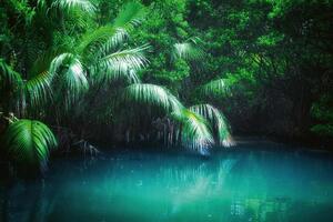 Fototapetă vlies pădure tropicală de mangrove 375 x 250 cm