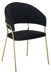 KONDELA Scaun de sufragerie de design, material Velvet negru/gold crom auriu, DASMIN TIP 1
