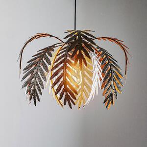 Lampă susp. Dubai, decor palmieri, Ø 46cm, bronz