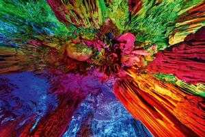 Fototapetă vlies stalactite colorate 375 x 250 cm