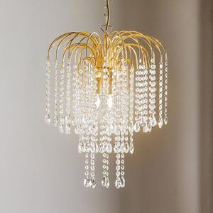 Lampă suspendată Pioggia cu ploaie de cristal Ø40cm auriu