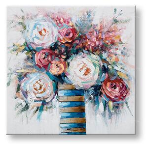 Tablou pictat manual FLORI 1 parte - 70x70 cm - 70×70 cm / Klasický 2 cm