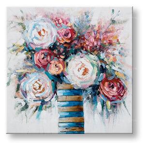 Tablou pictat manual FLORI 1 parte - 70x70 cm - 70×70 cm / Klasický 2 cm