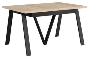 KONDELA Masă de sufragerie, 140-290x90 cm, stejar sonoma/negru, AVENY