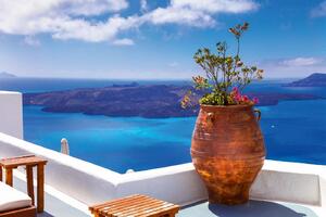 Fototapetă vlies insula santorini 375 x 250 cm
