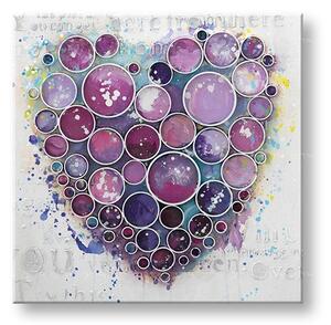Tablou pictat manual HEART 1 parte - 60x60 cm - 60×60 cm / Clasic 2 cm