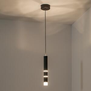 PURE Vega lampă susp. LED, 1 cilindru, negru