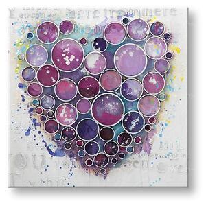 Tablou pictat manual HEART 1 parte - 60x60 cm - 60×60 cm / Clasic 2 cm